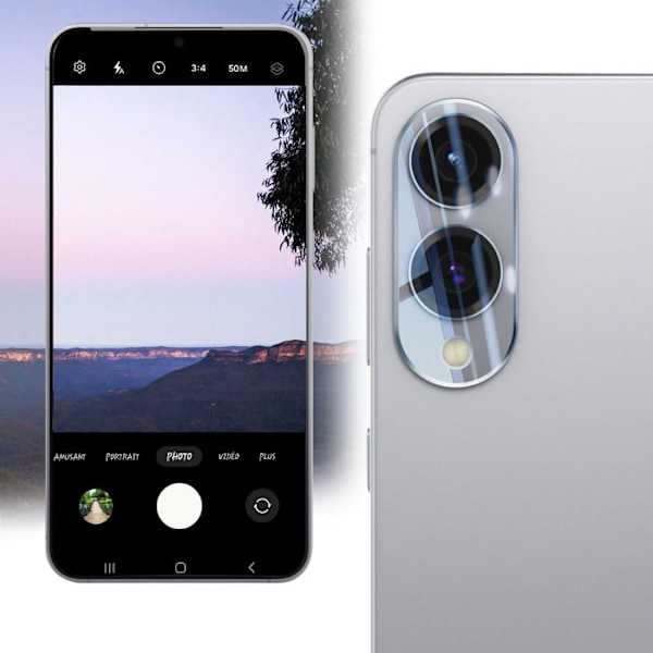 Skydd för kamera till Samsung Galaxy S25 Edge Härdat glas, rep-säker iMak Transparent Vit