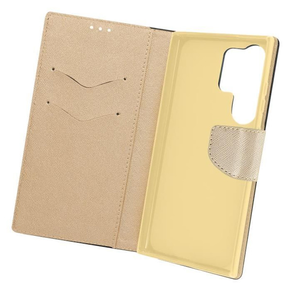 Cover til Samsung Galaxy S24 Ultra Flip Wallet Video Support Sort / Guld Svart
