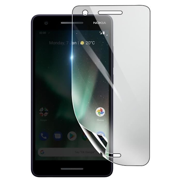 Näytönsuoja - 3MK - Nokia 2.1 - Iskunkestävä Hydrogeeli - Läpinäkyvä - Naarmuuntumaton Transparent