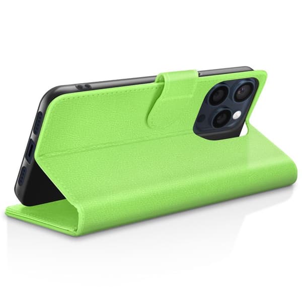 Plånboksetui - ZANAÉ - iPhone 15 Pro Max - Grön - Antiglid - Videostöd Grön