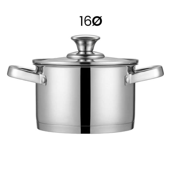 Marmit i Rostfritt Stål med Glaslock 16 cm SWISS HAUS Silver Grå