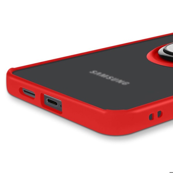 Coque för Samsung Galaxy S25 Edge Transparent Magentisk Ring Röd Röd
