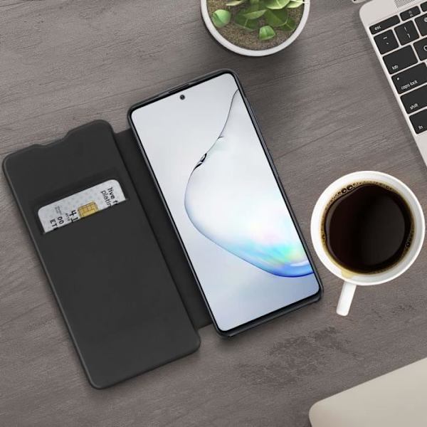 Samsung Note 10 Lite Case Smart Sleep alkuperäinen läppällinen lompakkokorttikotelo, musta