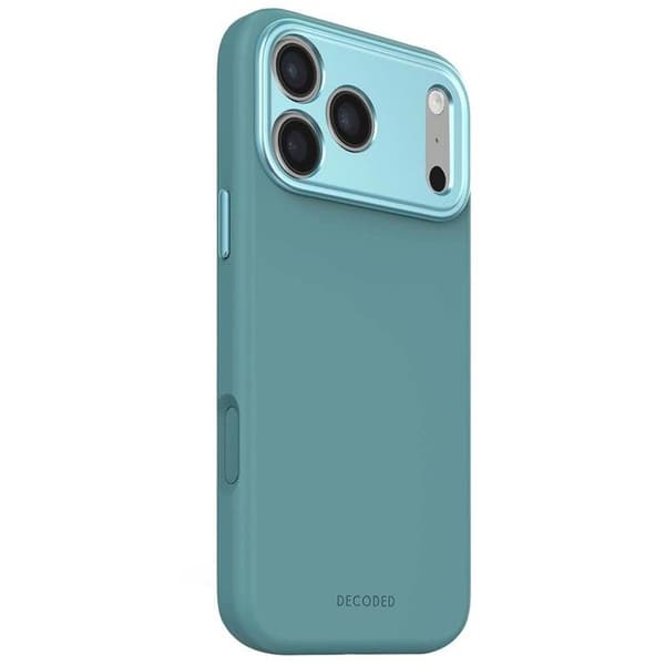 Coque MagSafe för iPhone 17 Pro Max i ultramjukt stötskyddande silikon Decoded Turquoise Blå