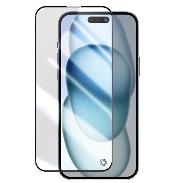 Skärmskydd - FORCE GLASS - iPhone 15 Plus - Okrossbart glas - Flexibelt - 2.5D Edge Svart