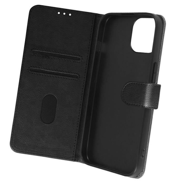 Cover til iPhone 15 Plus Flip Wallet Video Support Funktion Sort Svart