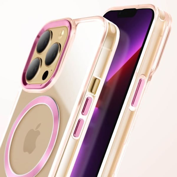 MagSafe-kuori iPhone 13 Pro:lle, kristalliselkä, vaaleanpunainen samppanja Rosa