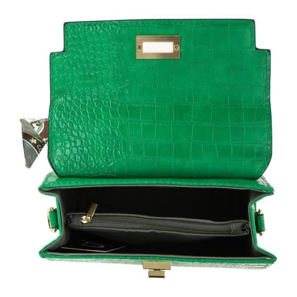 Chic Elegant Crocodile Print Handbag - Gallantry Paris - Exotic Green Grön