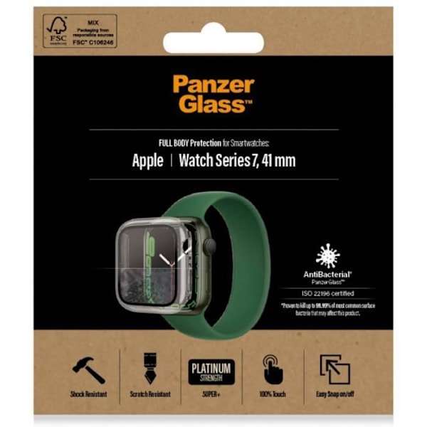 Full Body Case til Apple Watch Series 7 - 41 mm - Gennemsigtigt PanzerGlass Gennemsigtig