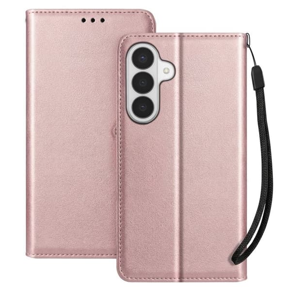 Pungetui til Galaxy S26 Plus med håndledsrem og videostøtte i roséguld Ros