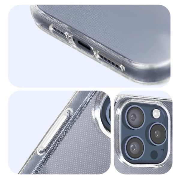 Cover til iPhone 15 Pro Soft Tynd Anti-gulning Pureflex Transparent - AVIZAR - Hvid - Glat - Blandet Vit