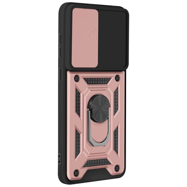 Coque för Samsung S25 Edge ringstöd med kameraskydd Mayaxess Roséguld Rosa