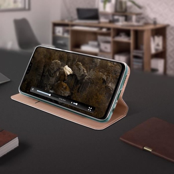 Housse - DUX DUCIS - Honor 9X Lite - Ekologiskt läder - Videostöd - Kortplats Rose Gold Rose guld