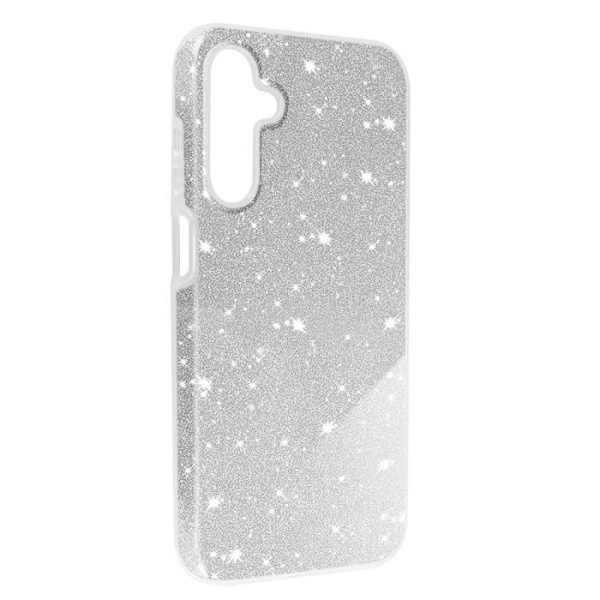 Samsung Galaxy A15 5G fodral - AVIZAR - Glitter Fodral - Silver Glitter - Halvstyvt Grå