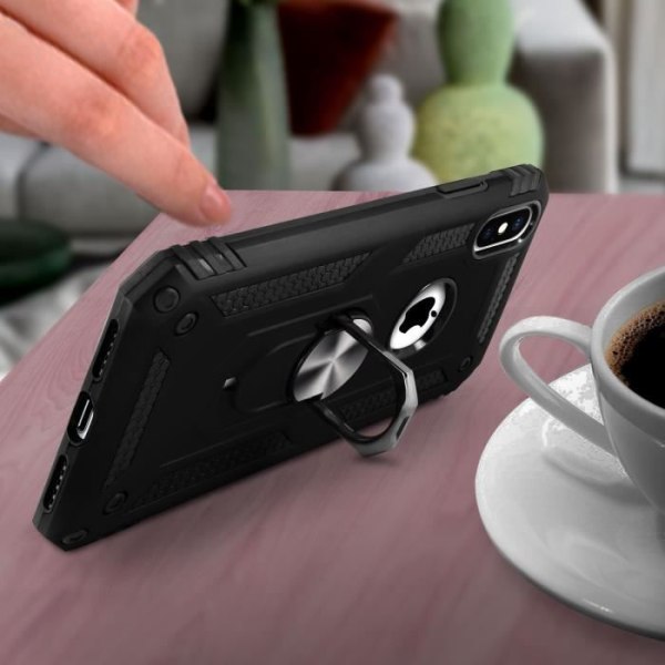 Coque iPhone XS Max - AVIZAR - Bi-materialer - Stødabsorberende - Video støtte - Sort Svart