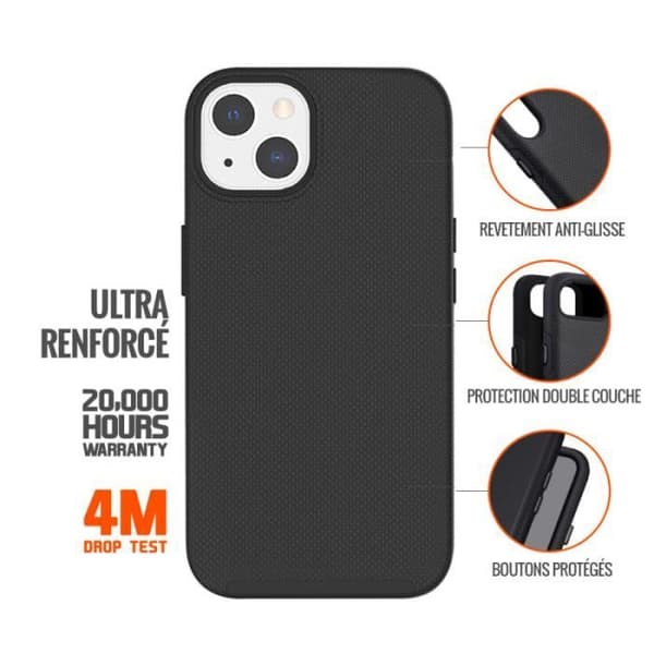 Coque - Eiger - iPhone 14 Plus - Hård - Stötsäker 4M - Dubbel Lager TPU/Polykarbonat Svart