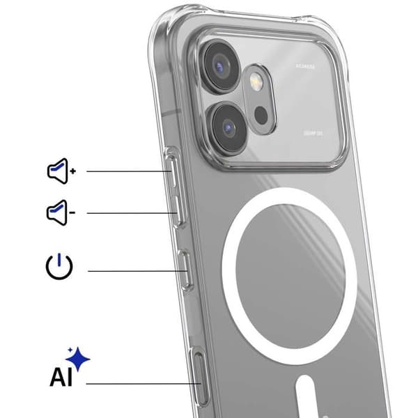 Stødabsorberende cover til Honor 600 med magnetisk ring iMak Transparent Vit