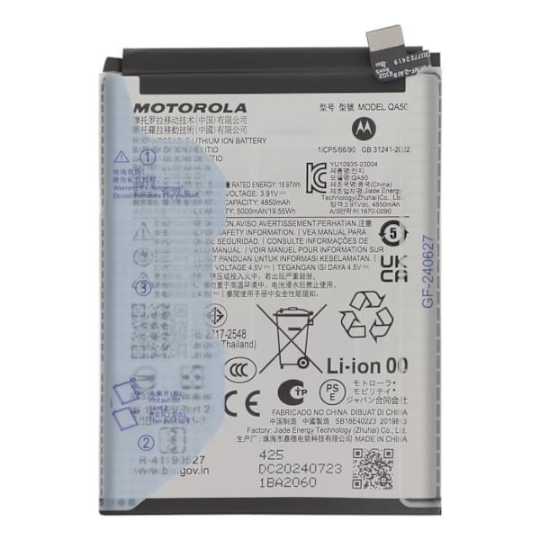 Internt batteri til Motorola Moto G55 5000mAh model QA50 Original Motorola Sort Svart