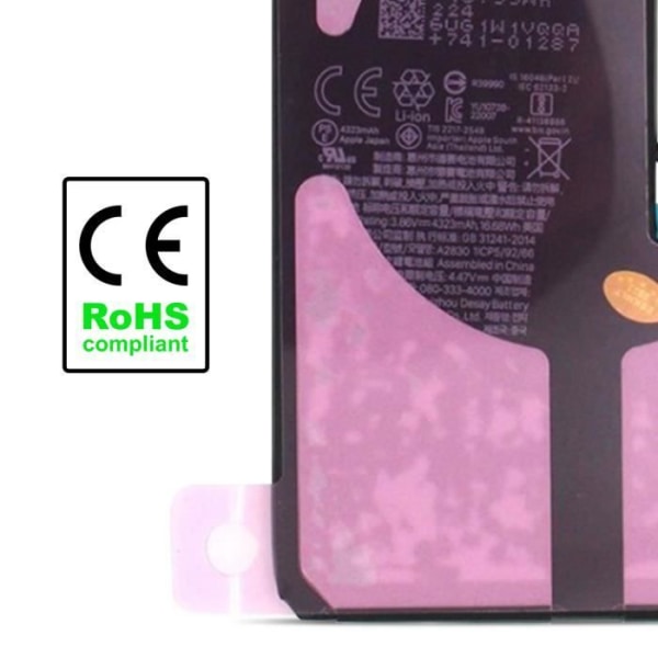 Internt batteri för iPhone 14 Pro Max 4323mAh - AVIZAR - Lithium Ion - 3,7 V Svart