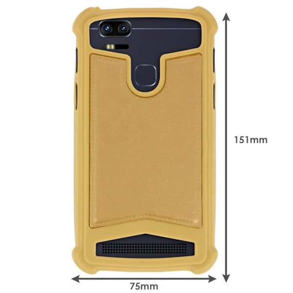 Smartphone Cover - Universal - Shockproof - Silicone - Synthetic Leather - 4.7" to 5.3" Guld