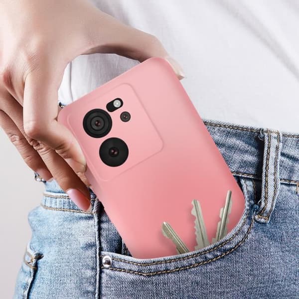Fodral för Xiaomi 13T och 13T Pro Halvstyv Soft-touch Anti-fingeravtryck pulverrosa Rosa