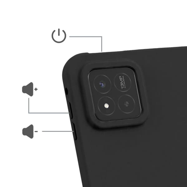 Cover til Xiaomi Pad 7 / Pad 7 Pro Bimateriale med Forstærkede Hjørner og Støtte Sort Svart