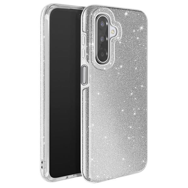 Cover - ADVARSEL - Galaxy A17 - Bi-Materiale - Glitrende Sølv - Elegant Beskyttelse Grå