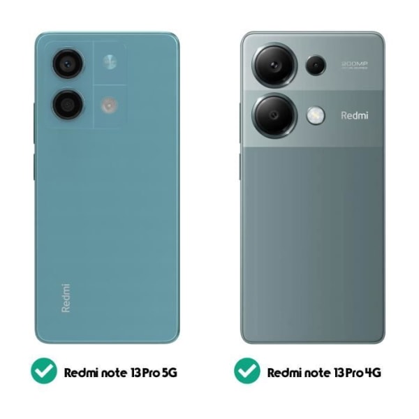 Härdat glas för Redmi Note 13 och 13 Pro 4G och 5G och 13 Pro Plus Black Svart