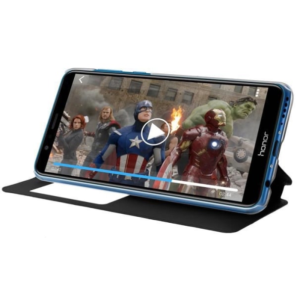 Vinduessklap - AVIZAR - Honor 7X - Øko-læder - Sort - Hårdt Cover Svart