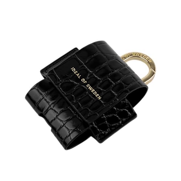 Mini taske til AirPods 1 / 2 Model Flo tekstureret krokodille med karabinhage IDEAL OF SWEDEN Sort Svart