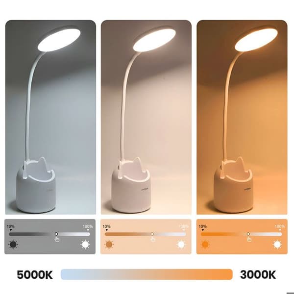 Kontorlampe - MAX EXCELL - Trådløs - LED - Hvid - Telefonholder og Blyantholder Vit