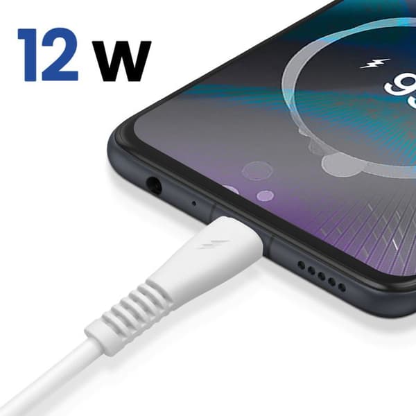 Micro-USB til USB-A 2A i flettet nylon 1,2m Blå Stjerne Sort Svart