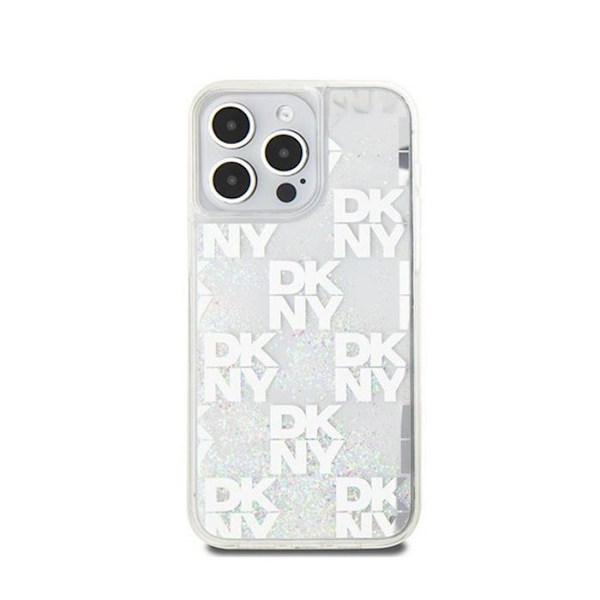 DKNY Liquid Glitter Multilogo - Etui til iPhone 15 Pro Max (hvid)