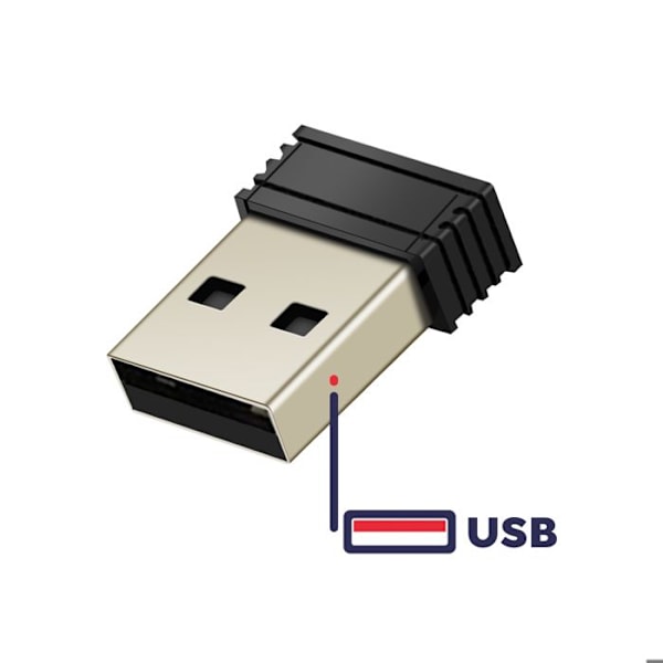 Bluetooth-langaton hiiri ja USB 2.4G -dongle, kompakti ladattava wiwu musta
