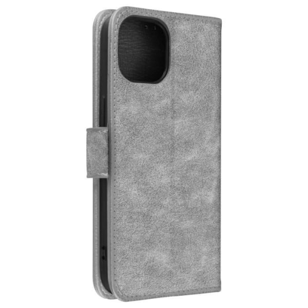 Fodral till iPhone 15 - AVIZAR - Chesterfield - Wallet Flip - Videostödfunktion - Grå Grå