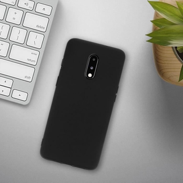 Coque - AVIZAR - Oneplus 7 - Blød silikonegel - Sort - Beskyttelse mod stød og ridser Svart