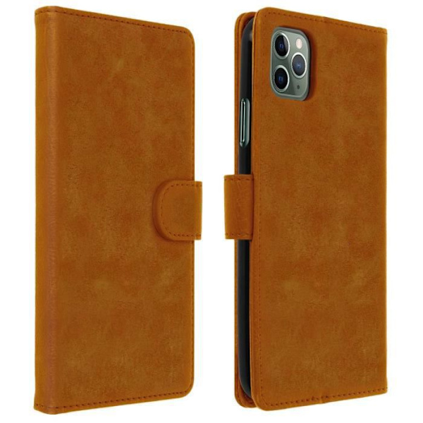 Etui - AVIZAR - iPhone 11 Pro - Fuld beskyttelse - Kortholder - Video støtte - Brun kastanj