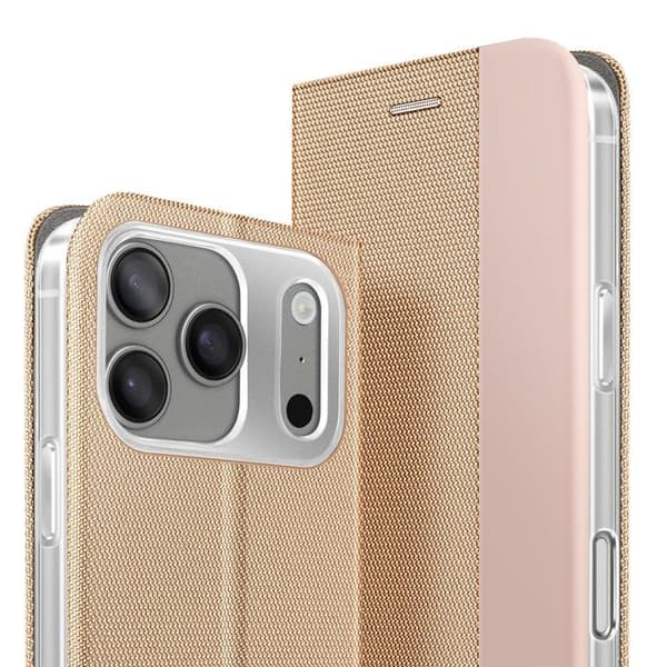 Fodral för iPhone 17 Pro Serie Sensitive med Stödfunktion i Guldtyg Gul