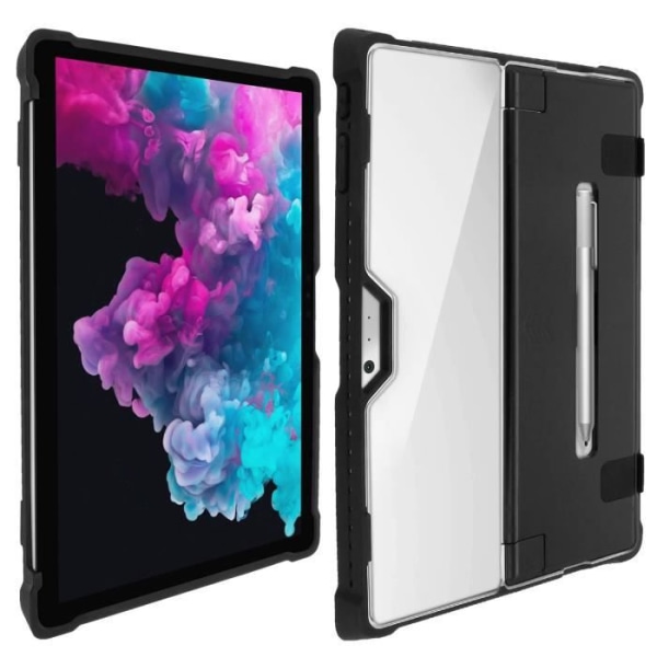 Coque - AVIZAR - Surface Pro 4/5/6 - Stødabsorberende - Gennemsigtig Sort Hvid - Polycarbonat Transparent Noir Blanc