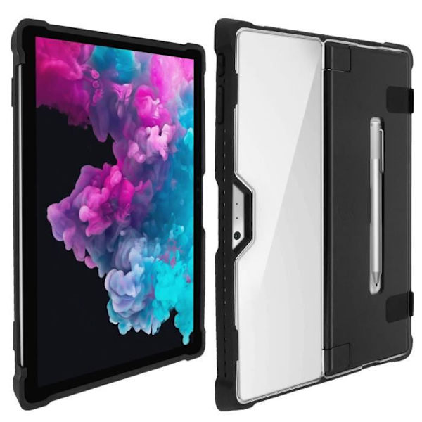 Coque - AVIZAR - Surface Pro 4/5/6 - Stöttålig - Transparent Svart Vit - Polykarbonat Transparent Noir Blanc