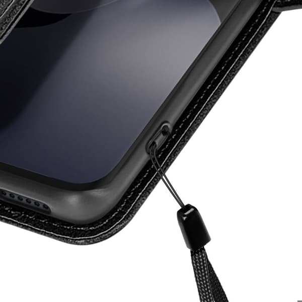 Etui til Redmi Note 15 5G Læderlook med Kortlomme og Stativfunktion Sort Svart