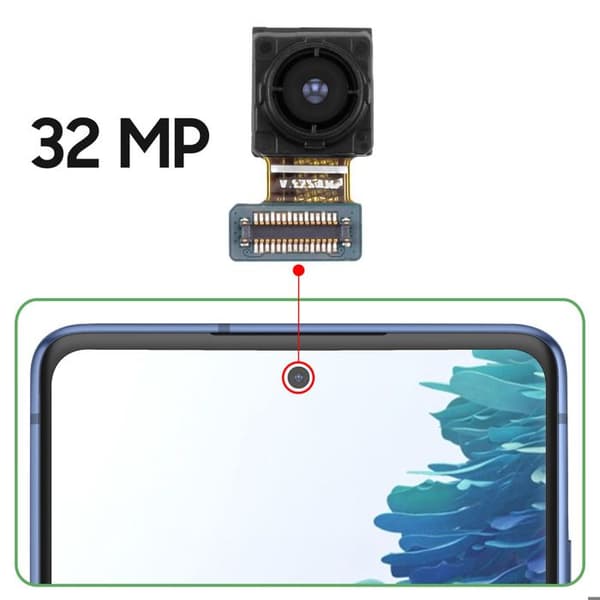 Frontkamera - AVIZAR - Galaxy S20 FE 5G - 32MP - Udskiftning - Sort Svart
