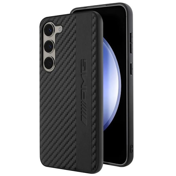 Taske til Samsung Galaxy S23 Bi-materiale Carbon Effect AMG Sort