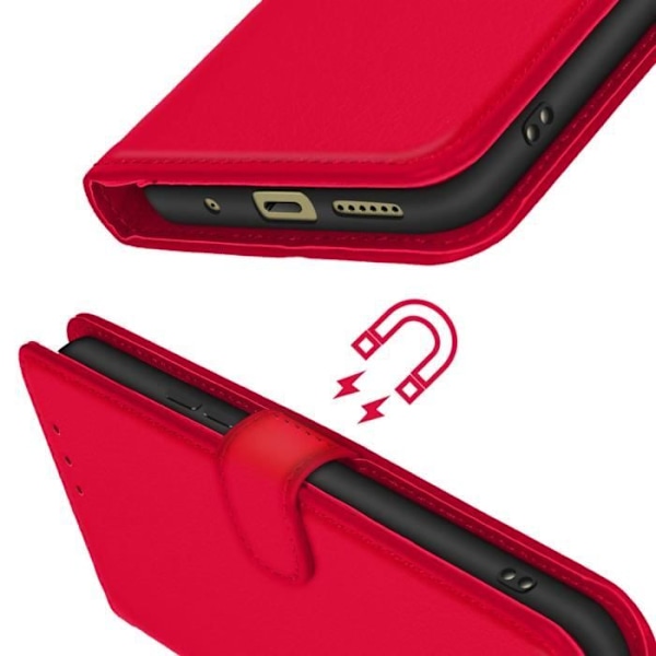 Xiaomi Redmi 13 Lompakkokotelo Magneettisulkimella Punainen Röd
