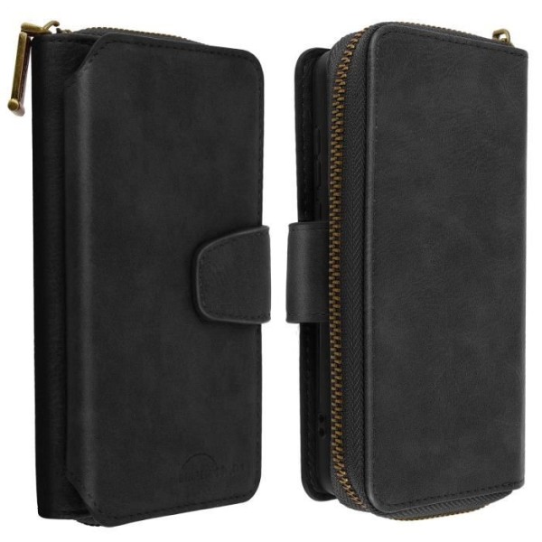 Huawei P40 Case Wallet Nahkainen 2 in 1 -korttikotelo, musta Svart