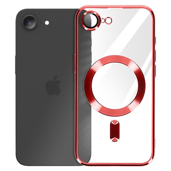 iPhone 17e cover med kromkant, MagSafe-kompatibel, rød Röd