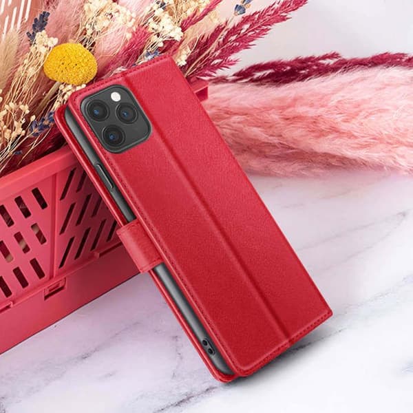 Skridttaske - ZANAÉ - iPhone 11 Pro - Rød - Horisontalt Hold - Magnetlås Röd