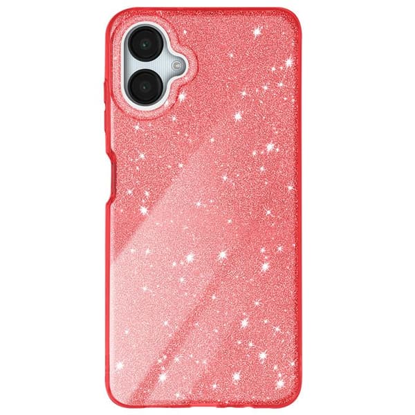 Glittrande skyddsfodral för Samsung Galaxy A06, stöttåligt, röd Röd