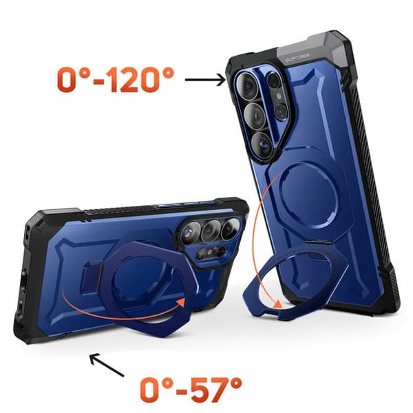 MagSafe-skal - SUPCASE - Galaxy S26 Ultra - Stötsäker 4,5 m - Magnetisk ringstöd - Blå Blå