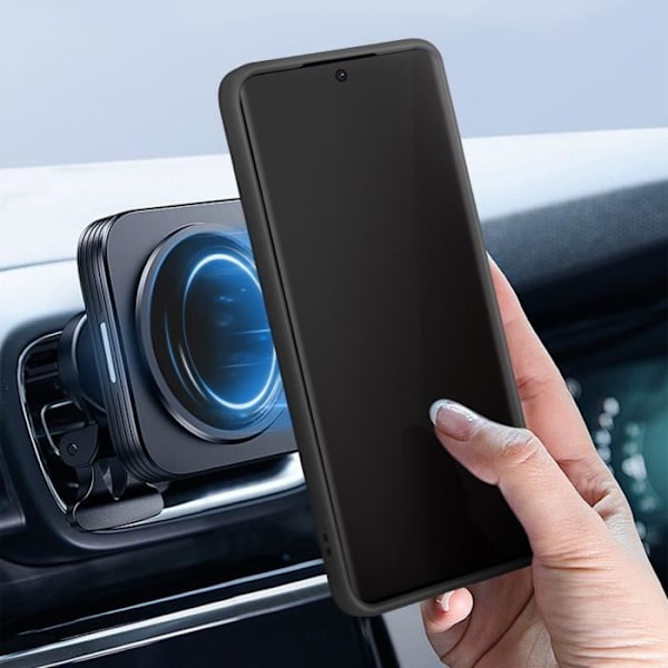 AVIZAR hårt fodral för Xiaomi Redmi Note 13 Pro Plus med metallringstödfunktion svart Svart